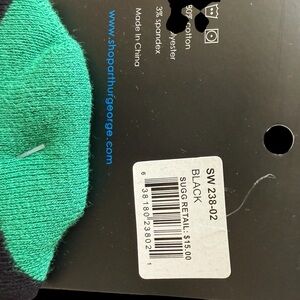 Arthur George Black and Green Crew Socks